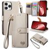 Crossbody Lanyard Wrist Strap Wallet with Card Holder Kickstand Phone Case for iPhone 16 15 Pro Max Plus Protective Cover
