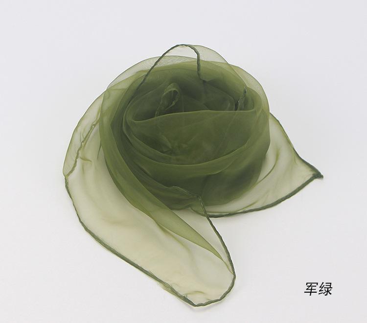 Solid Color Chiffon Small Silk Scarf Performance Dance New Style Small Square Scarf Candy Color Silk Scarf Windproof Scarves