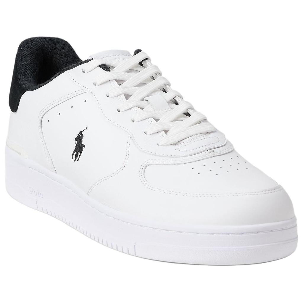 Polo Ralph Lauren Court Masters Leather Round Toe Lace-Up Low-Top Sneakers Men Sneakers White Black 100064814