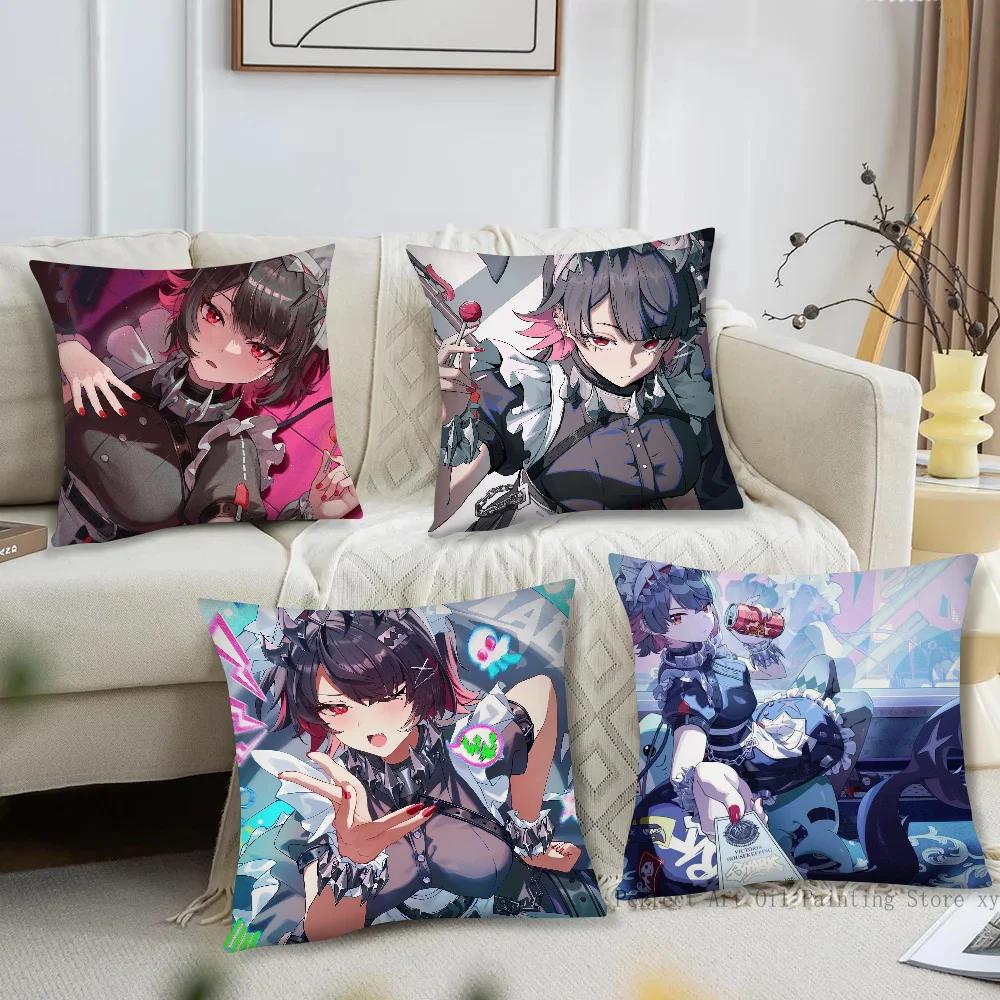 Spiel Zenless Zone Zero Ellen Joe Kissenbezug Quadratisches Kissen Schlafzimmer Sofa Freizeit Komfort Kissen Wohnzimmer Heimdekoration 40X40