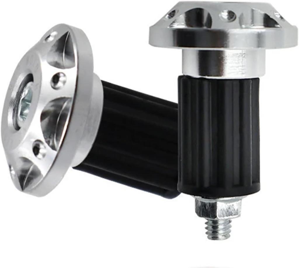 Handlebar End Caps Handlebar Grip Caps Handlebar End Weights for Bike Bicycle 2pcs (Silver)