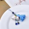 Chinese Ink Wash Lacquer Gourd Pendant with Tassel and Song Brocade Phone Lanyard