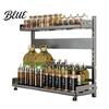 Portaspezie Robusto Rastrelliera da Cucina in Acciaio al Carbonio 2/3 Livelli Organizer da Banco per Condimenti Organizzatore Portabottiglie Multi-Livello per Spezie