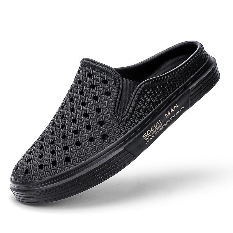 Summer men's shoes business dress casual versatile black EVA material one-pedal driving Doudou shoes trendy shoes