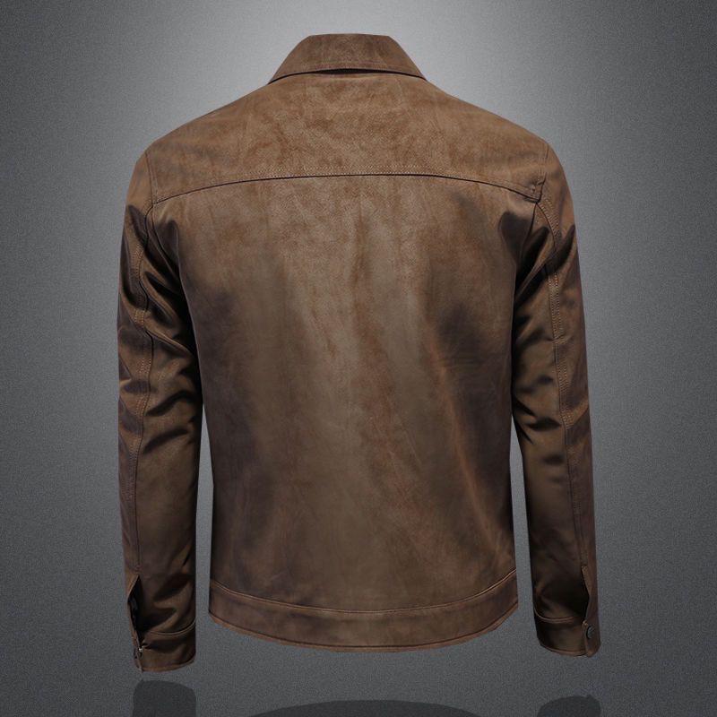 Giacca da Uomo in Camoscio Peluche Stile Europeo Slim Fit Coreano per Primavera/Autunno