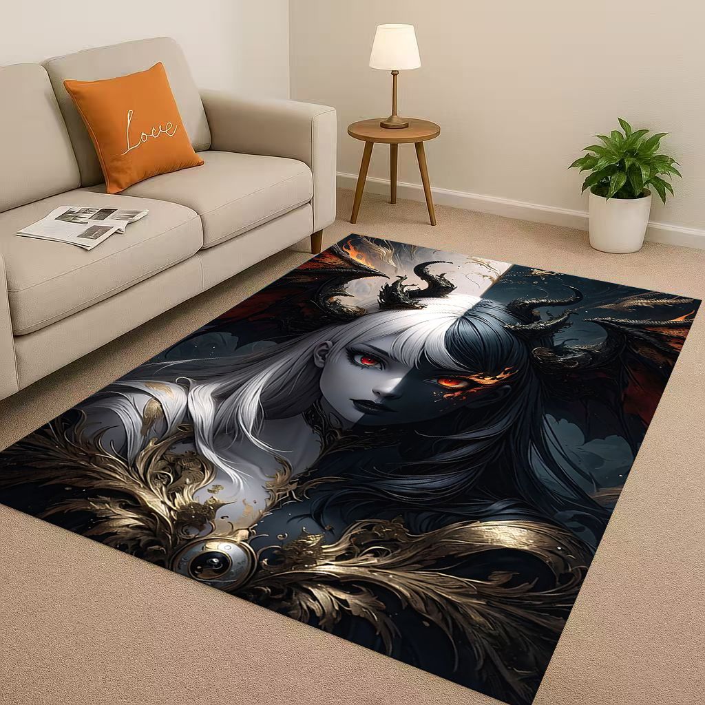 2026 New Gothic Dark Sexy Girls Cartoon Anime Characters Living Room Non-Slip Area Rug Carpet for Bedroom Playroom Sofa,Doormat
