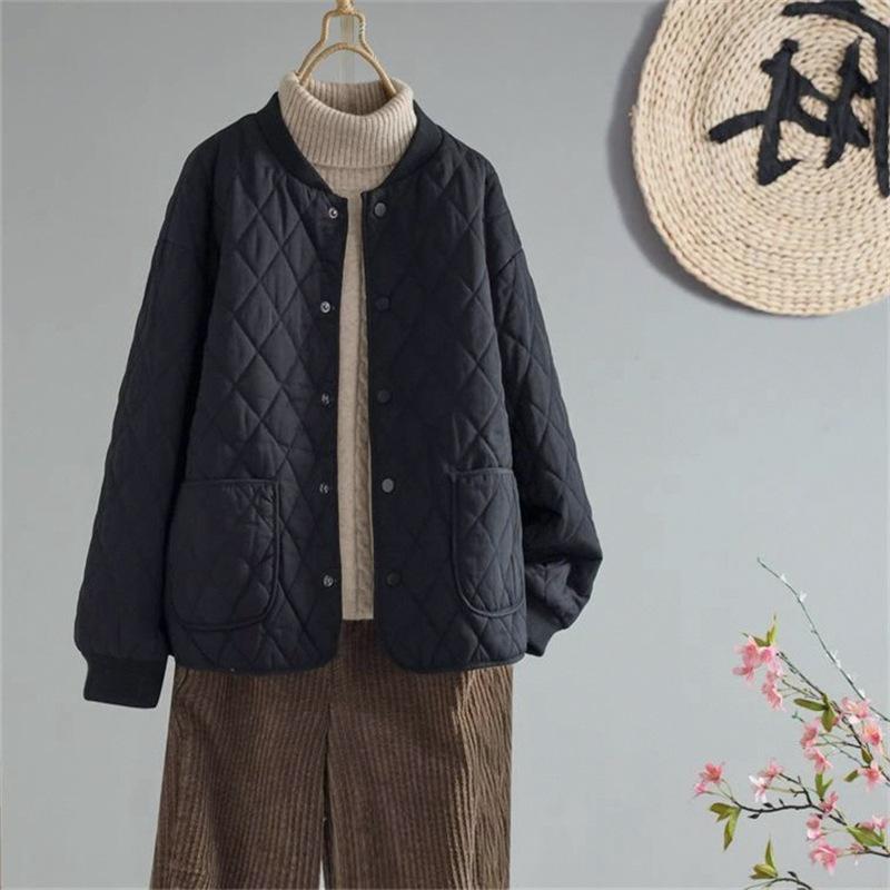 Damen Steppjacke Argyle 2025: Winter Kurz, Lockerer Schnitt, Einfarbig, Leicht & Modisch