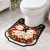 Absorbent Bathroom U-shaped Mat Christmas Theme Bath Mat Fun Toilet Floor Rug  Household