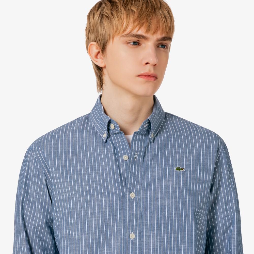 [lacoste] Men's Chambray Stripe Shirt CH357E-56GAEY