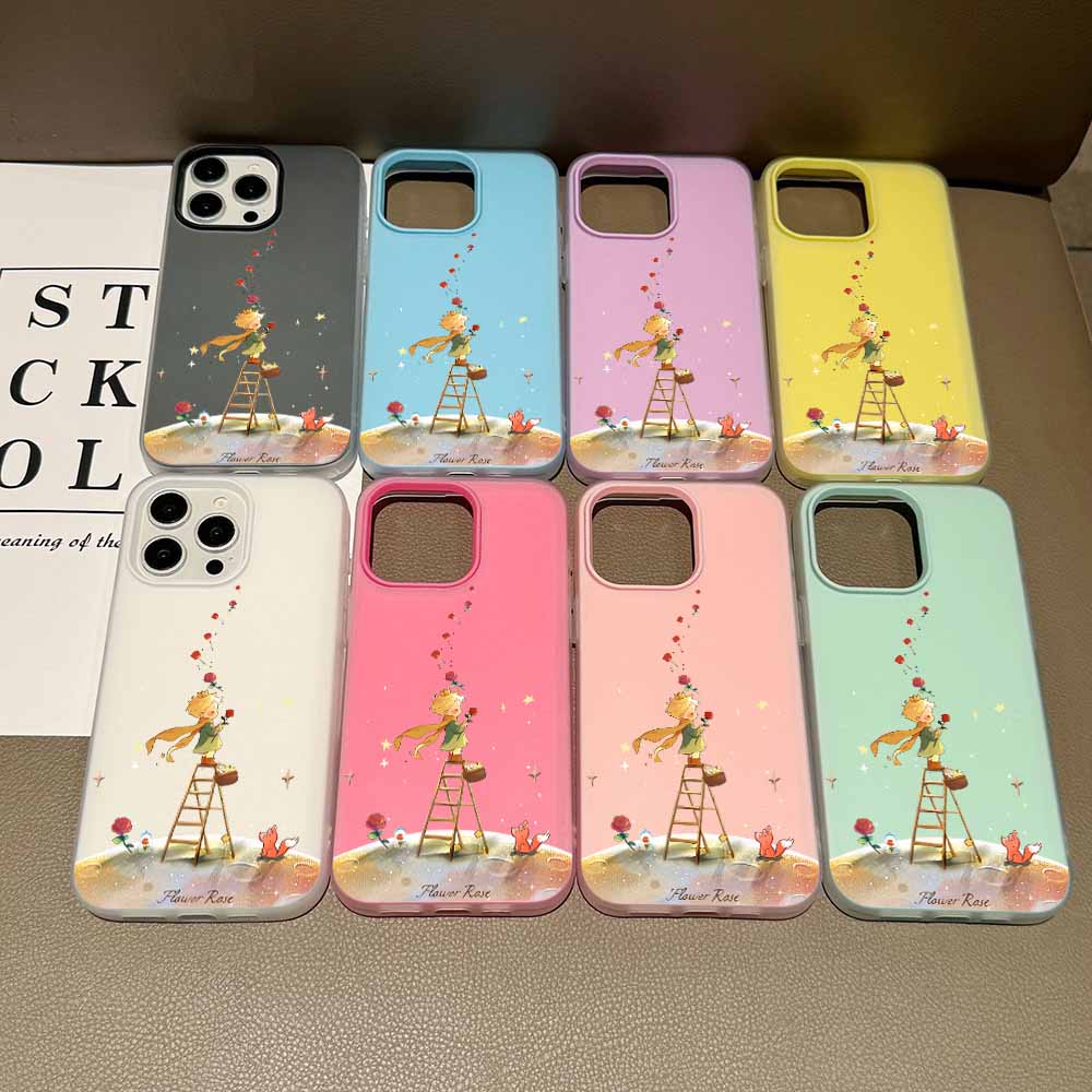 Carina Custodia per Telefono La Piccola Stella del Principe Moda Pianeta Per iPhone 17 AIR 16 15 14 13 12 11 Pro Max Plus Copertura Guscio con Sensazione Pelle Opaca