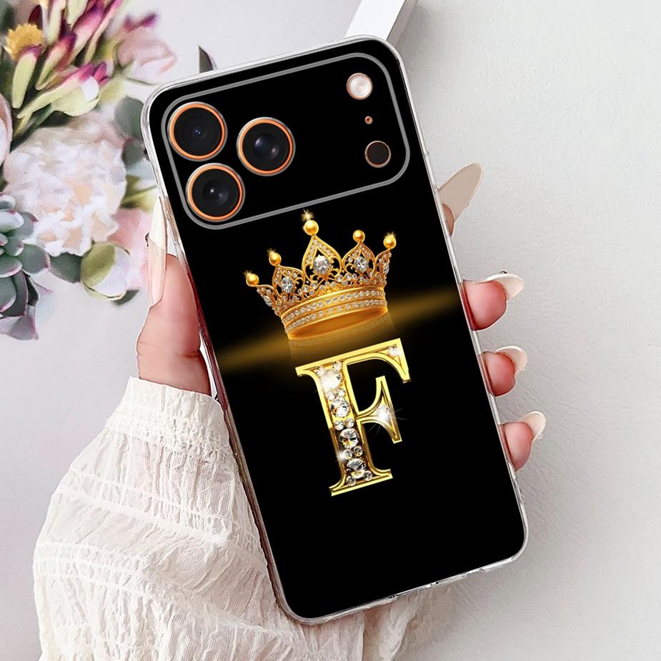For Apple iPhone 17 Pro Max Case New Crown Letters Cover Soft Slim Phone Case For iPhone 17 Air iPhone17 Pro Max Back Cover Bags