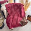 Autumn and winter imitation cashmere scarf women's double-sided color matching small flower shawl scarf thickened warm and versatile high-end sense
