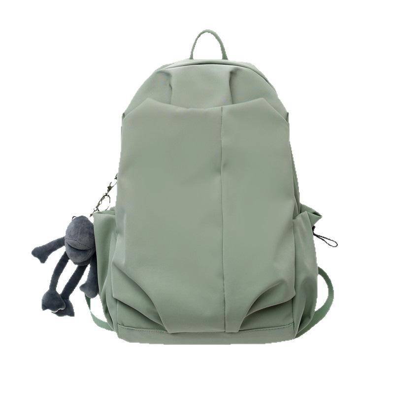 Schoolbag schoolbag female college student simple ins trendy cool large capacity backpack Korean version solid color light leisure travel backpack