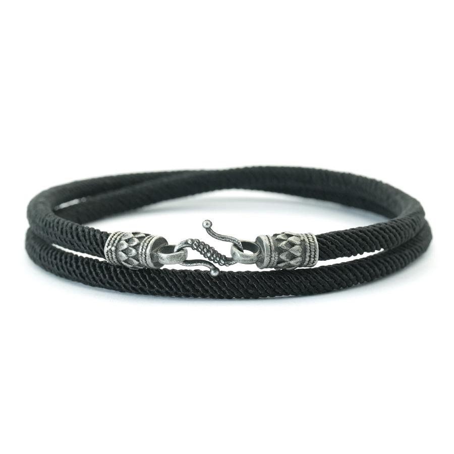 Stylish Men Rope Bracelet 6 Colors Available High Quality 4mm Skin Friendly Durable Good Luck String Braclet Viking Accessories чёрный