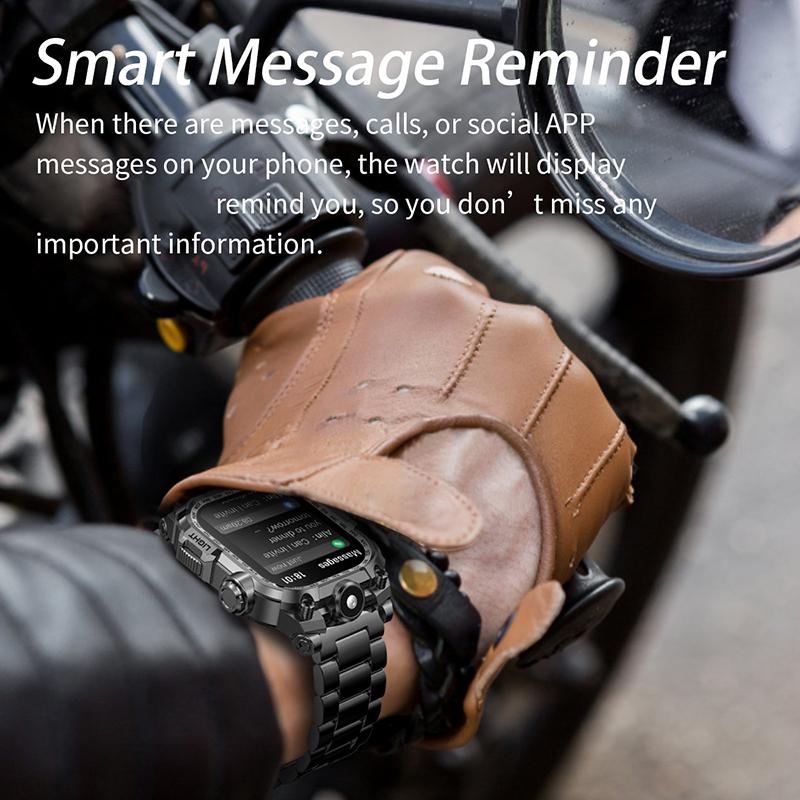 Nuovo Multifunzionale Schermo Grande Quadrato Smartwatch da Esterno Torcia Monitoraggio della Salute Bracciale Sportivo da Uomo