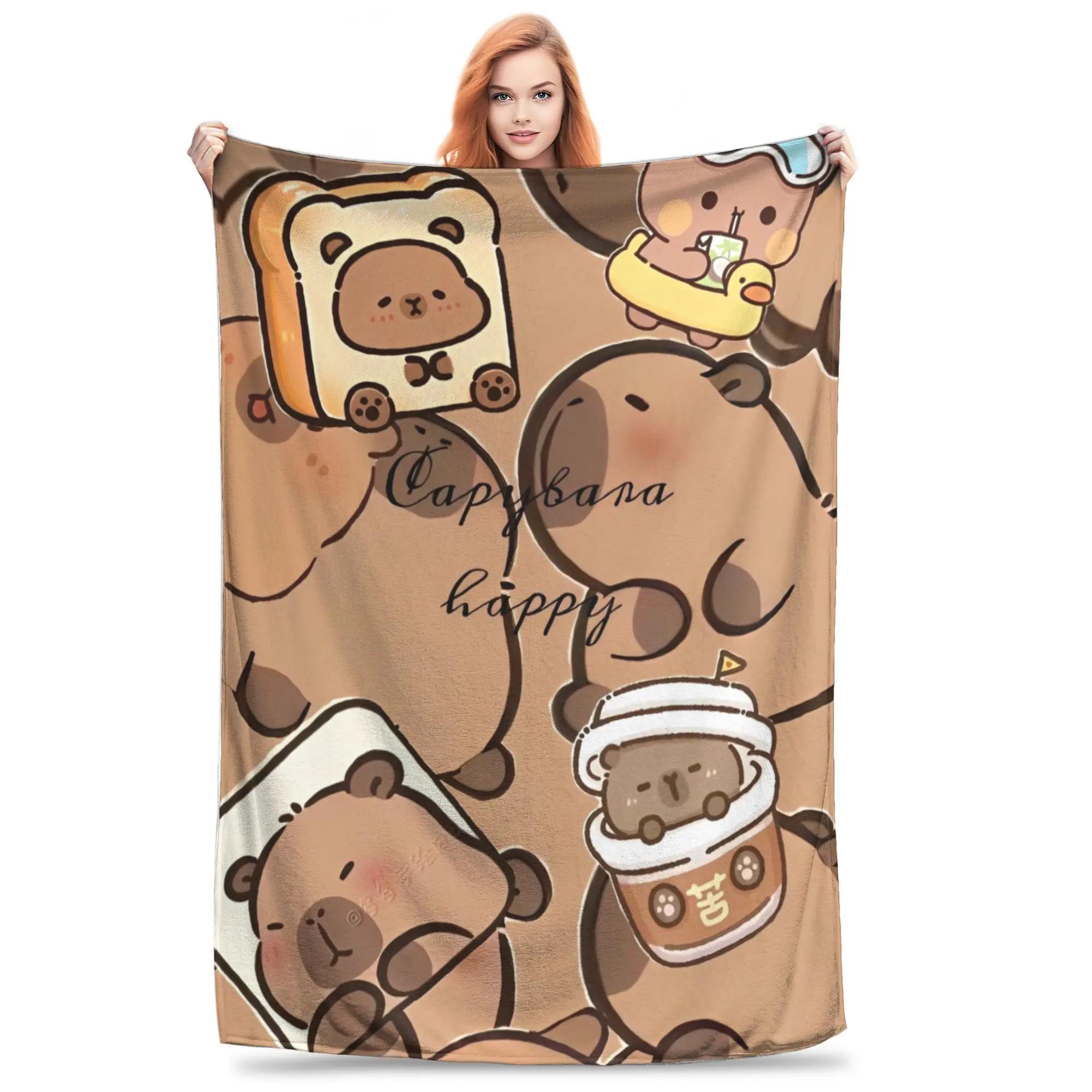 

Kawaill Capybara Cartoon Blanket Multiple Sizes Super Soft Cozy Throw Blankets for Sofa Couch and Bed 30x40in