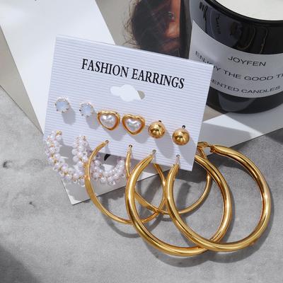 Fashion Elegant Earrings Franc Love Earrings Women Rich Earrings Charm Vintage Earrings Set Round Large Model Versatile Earrings