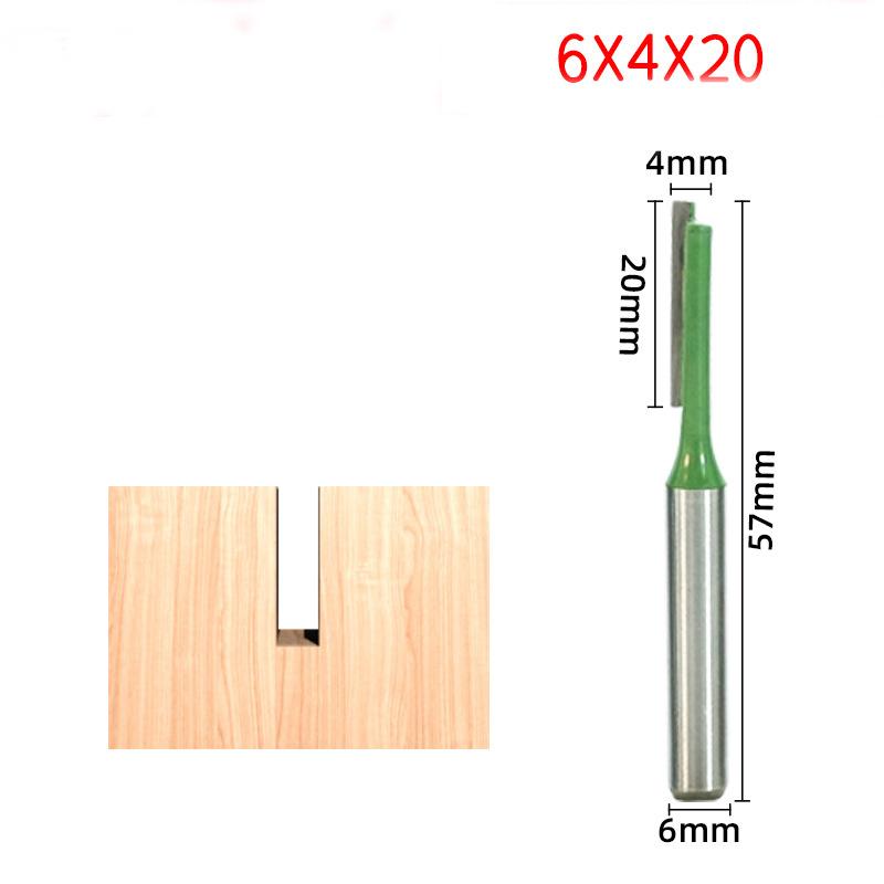 7-Piece Green Power Carbide Straight Router Bit Set - Dual-Function Slotting & Invisible Joint Cutters for Precision Woodworking