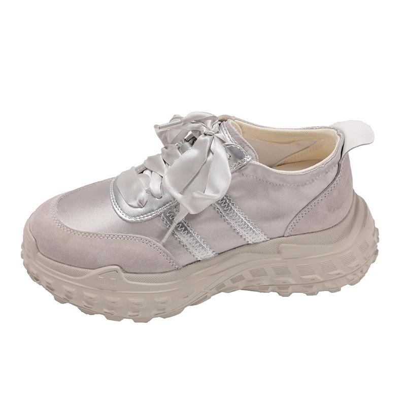 

Thick-soled inner height-increasing ballet training shoes for women s 2025 new small height-increasing comfortable and breathable casual Forrest Gump 40 серебряный