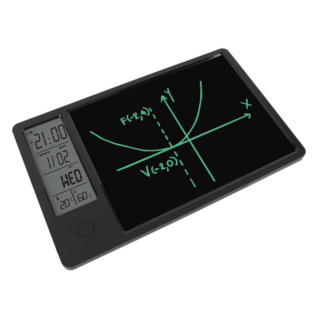 Electronic Desktop Calendar with Erasable LCD Writing Tablet Digital Clock Date Display Desktop Calendar for Home Office