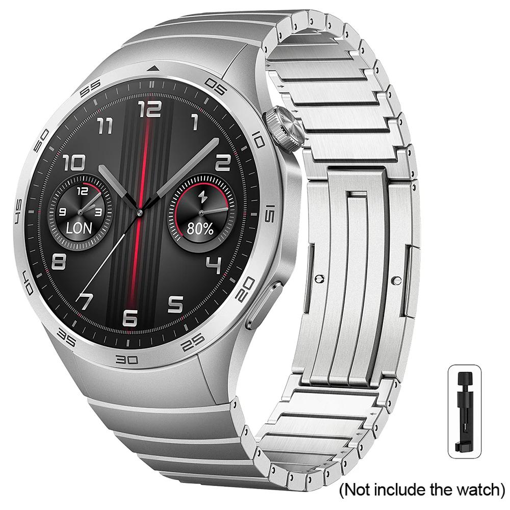 Luksusowy Stalowy Pasek do Huawei Watch GT4 46mm 22mm Pasek Bez Szpar Correa Szybkozamykacz Szybkie Dopasowanie Bransoleta Męski Styl