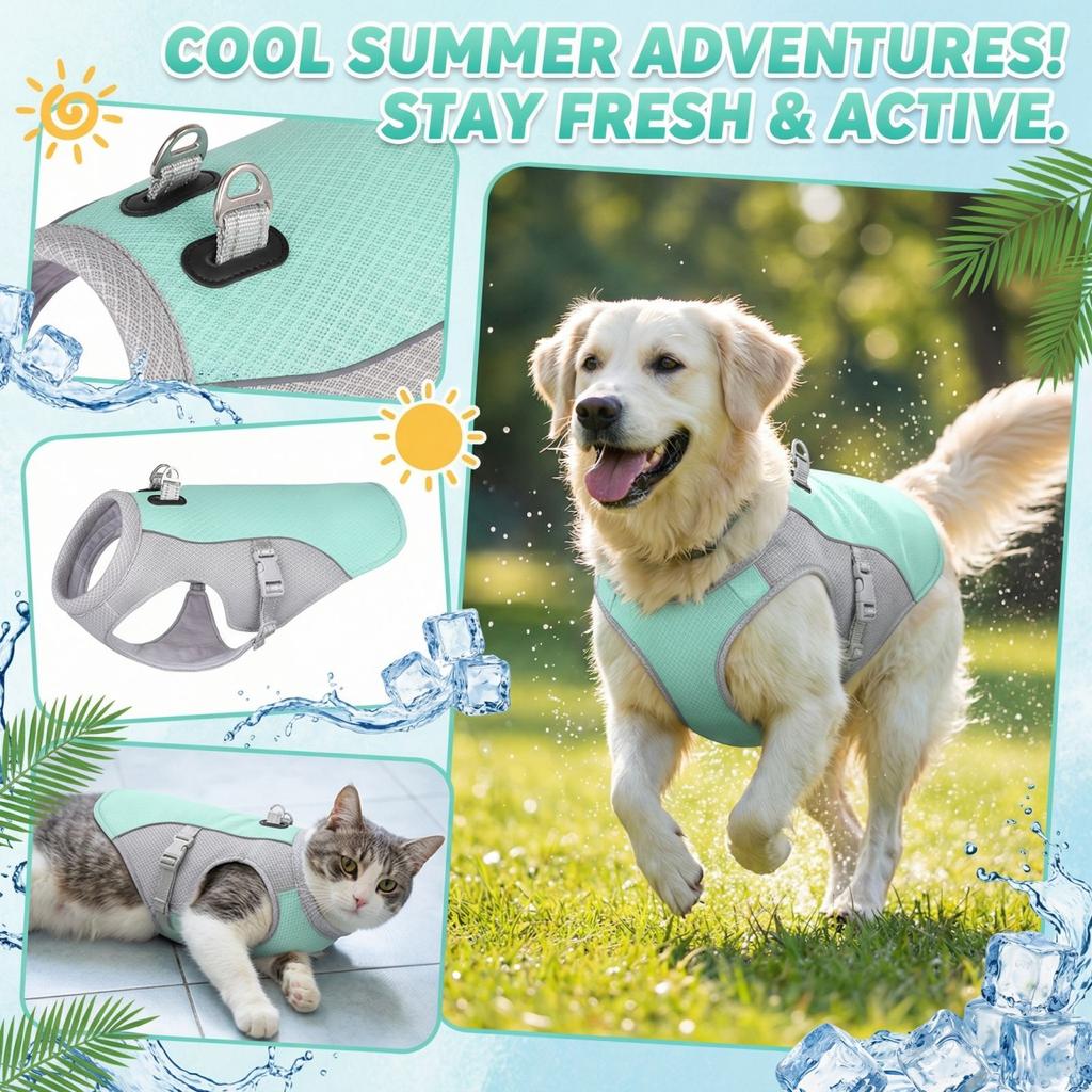 Heat  Breathability Heat Dissipation Dogs And Cats Back And Chest Strap