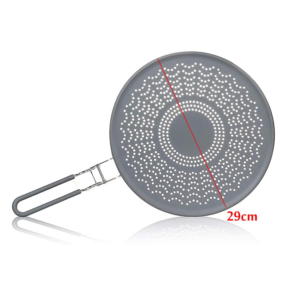 Silikonová ochrana obrazovky proti rozstřiku Nepřilnavé víko pánve na olej a tuk se sklopnou rukojetí pro vaření pánve na pánvi 11,4 palce