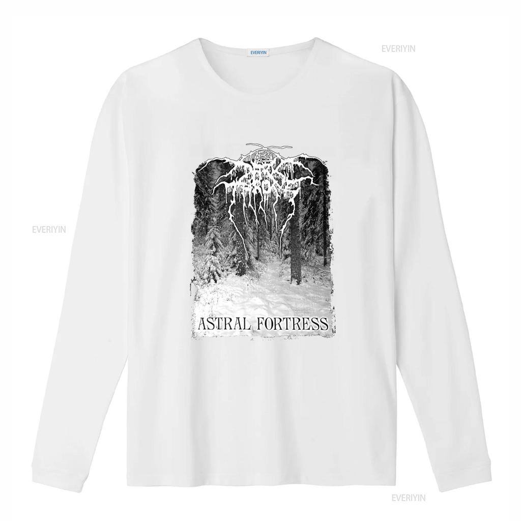 DARKTHRONE Astral Fortress Forest T Shirt Unique Winter Scene Design for Mens Fashion Vintage Washed Breathable Slightly Soft
