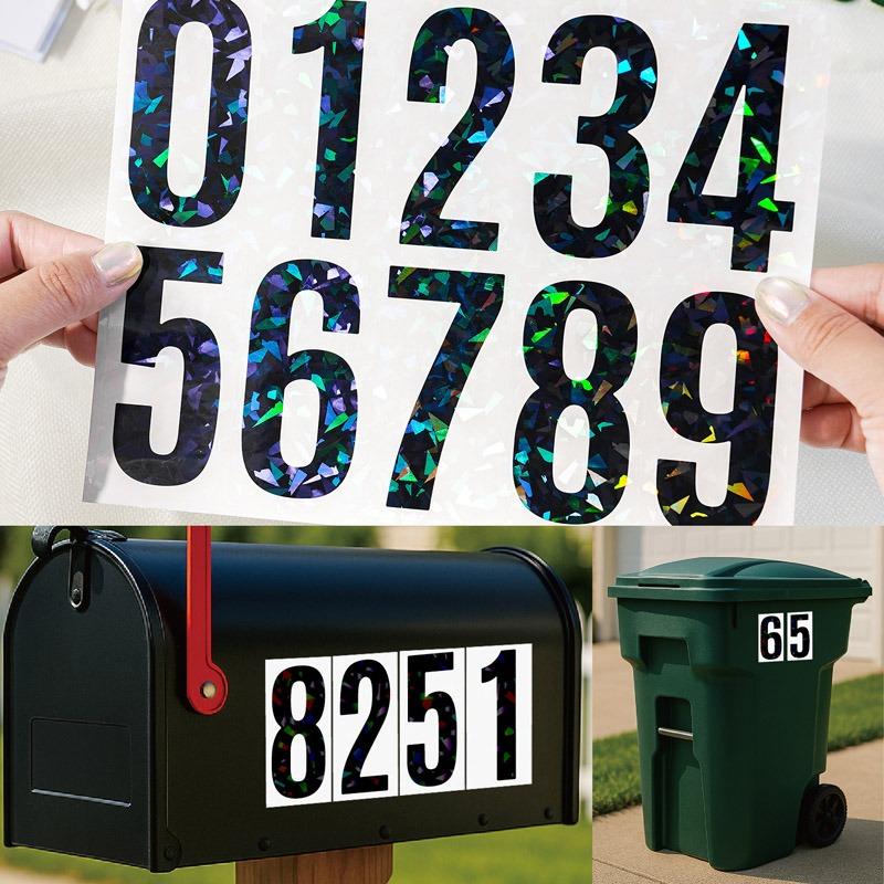 3 Inch Black Gorgeous Number Stickers Black Flash Easy To Recognize Mailbox House Number Classification Stickers 5 Sheets