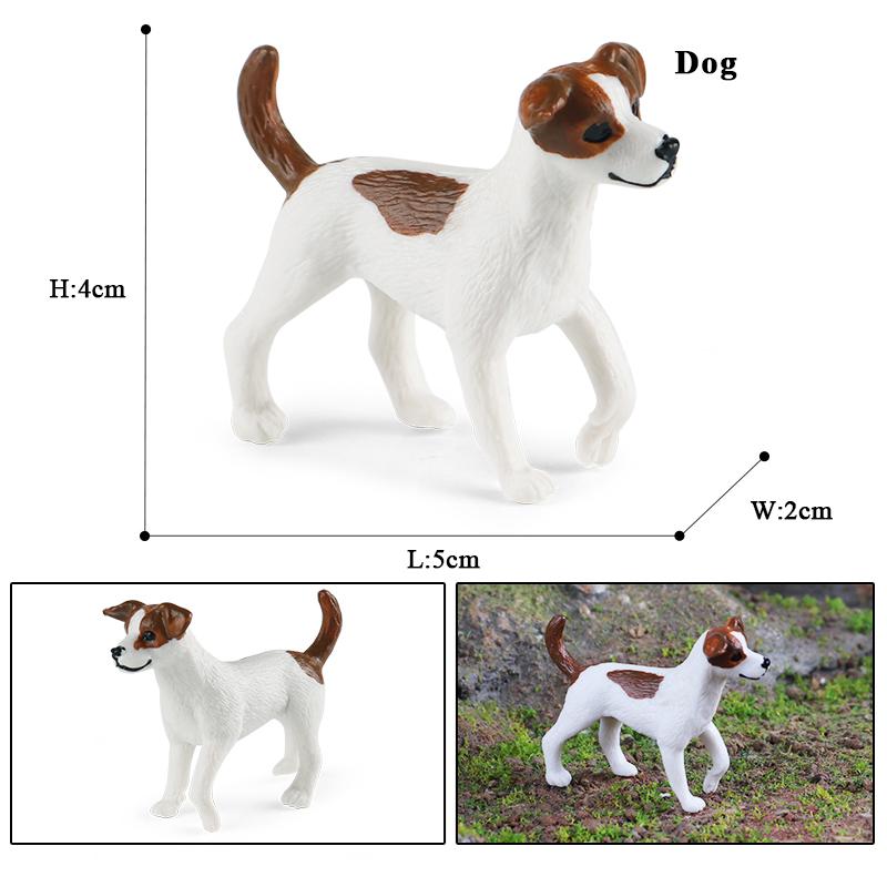 Oenux Dog Animals Model Bulldog Corgi Shiba Inu Husky Pug Schnauzer Chihuahua Puppy Figurines PVC Cute Collection Toy Kid Gift
