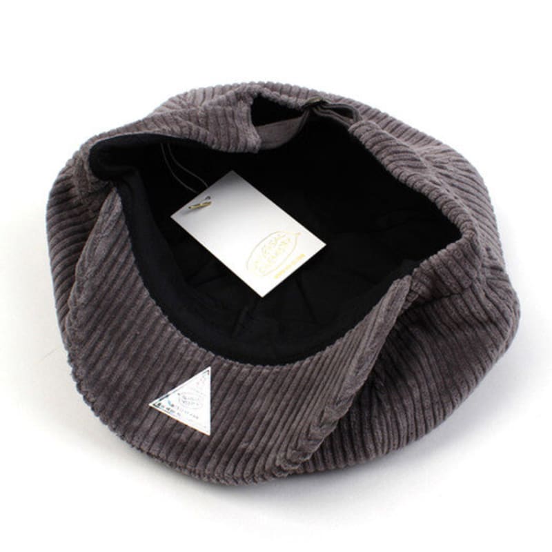 Universal chemistry Belted Bold Corduroy Gray Newsboy Cap