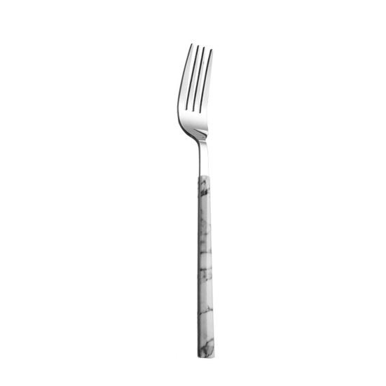 Edelstahl Tafelgeschirr Set 5-teilig Ergonomischer Marmorgriff Besteck Enthält Steakmesser Gabel Löffel Kaffeelöffel Langlebig und Stilvoll für Zuhause Und