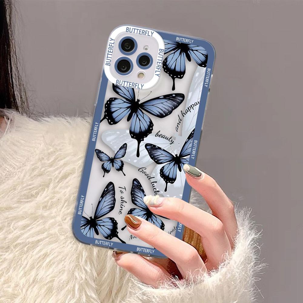 Beautiful Butterfly Flowers Clear Phone Case For Xiaomi 15 15T POCO X7 X6 X5 X4 X3 NFC GT F3 F5 M7 M4 M3 11 11T LITE Case Cover