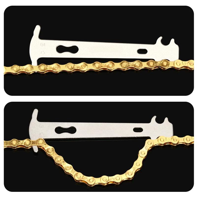 1pc Bicycle Chain Wear Indicator Checker Portable Bike Gauge Measurement Ruler Road Cycling Chain Replacement Repair Tools