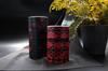 Noguchi Kumataro Tea Garden Tea Caddy, Large Capacity 200g, with Washi Paper and Inner Lid, Inden Gourd Pattern, Black, Made in Japan, Stylish