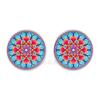 Enamel Mandala Lotus Earrings Henna Yoga Jewelry Stud Earrings For Women Charm Art Picture OM Symbol Buddhism Zen Glass Jewelry