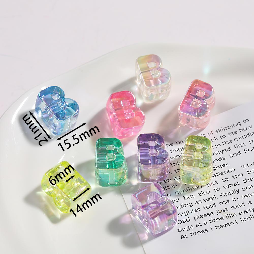 5pcs Transparent Acrylic Letter Beads Random Mixed A-Z Alphabet Spacer Beads for DIY Bracelet Necklace Jewelry Making Findings