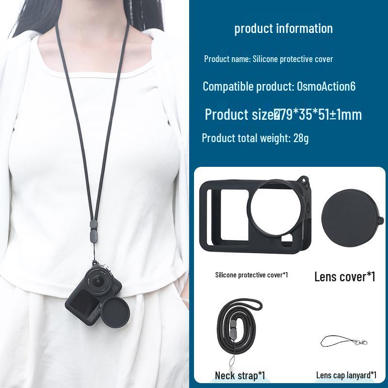 

Qiye Silicone Protective Case for DJI Osmo Action 6 - Anti-Scratch, Drop-Proof