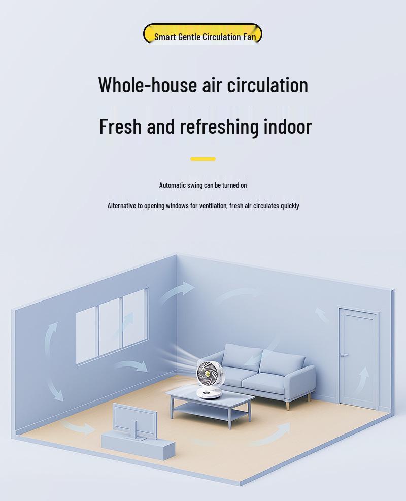 Jingcai Silent Convection Air Circulation Fan for Desktop Cooling