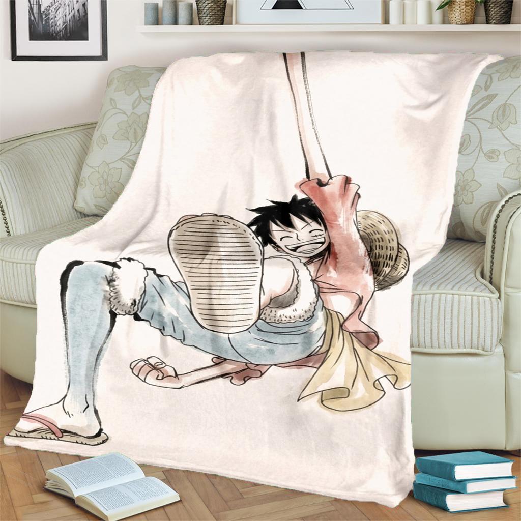 "ONE PIECE" Decor Flannel Blanket Warm for Bedrooms, Sofas, Chairs, Travel and Picnics