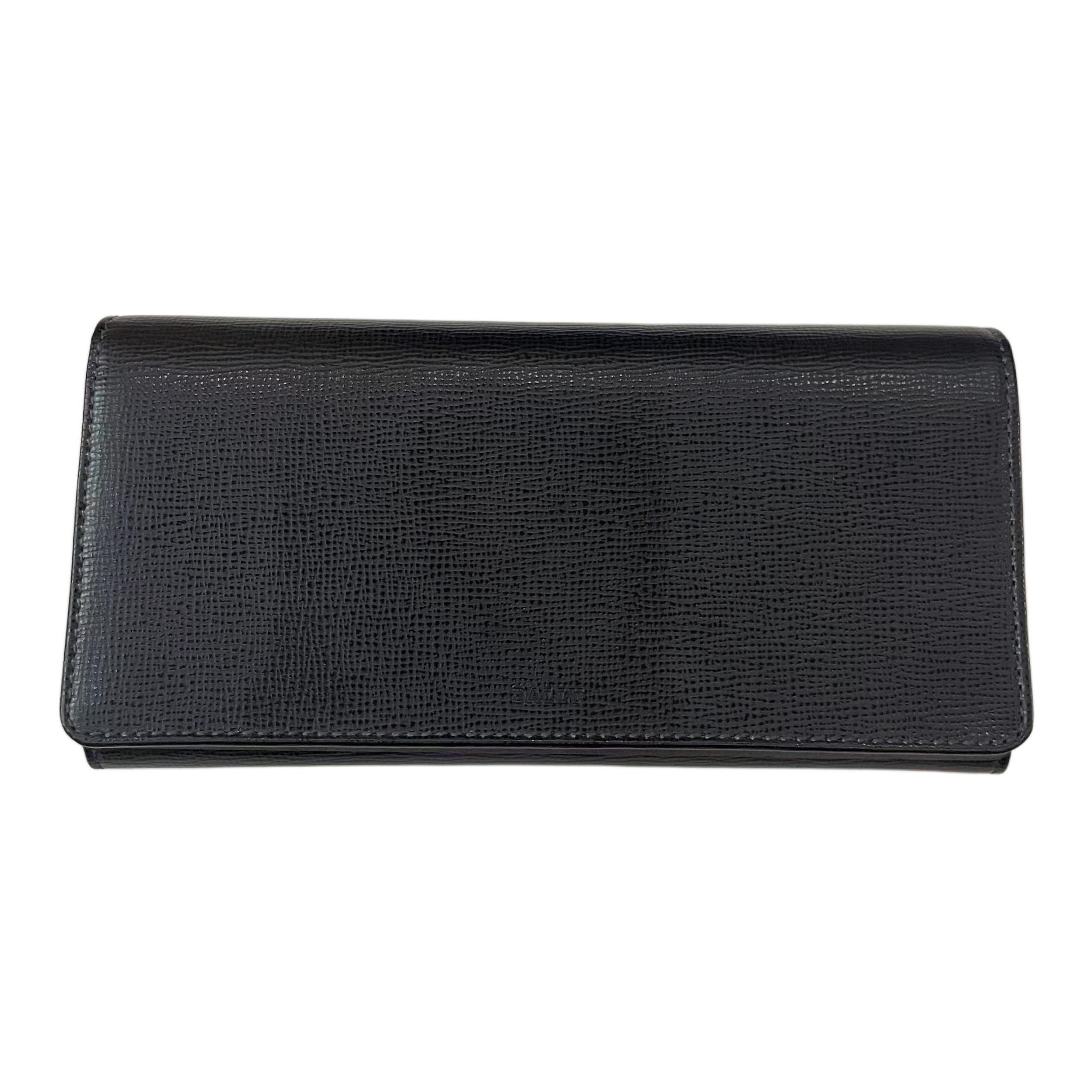Bally Classic Womens Series Leather Clutch Wallet Women wallet Black 6219827 Basic Set (Bag+Dust Bag)