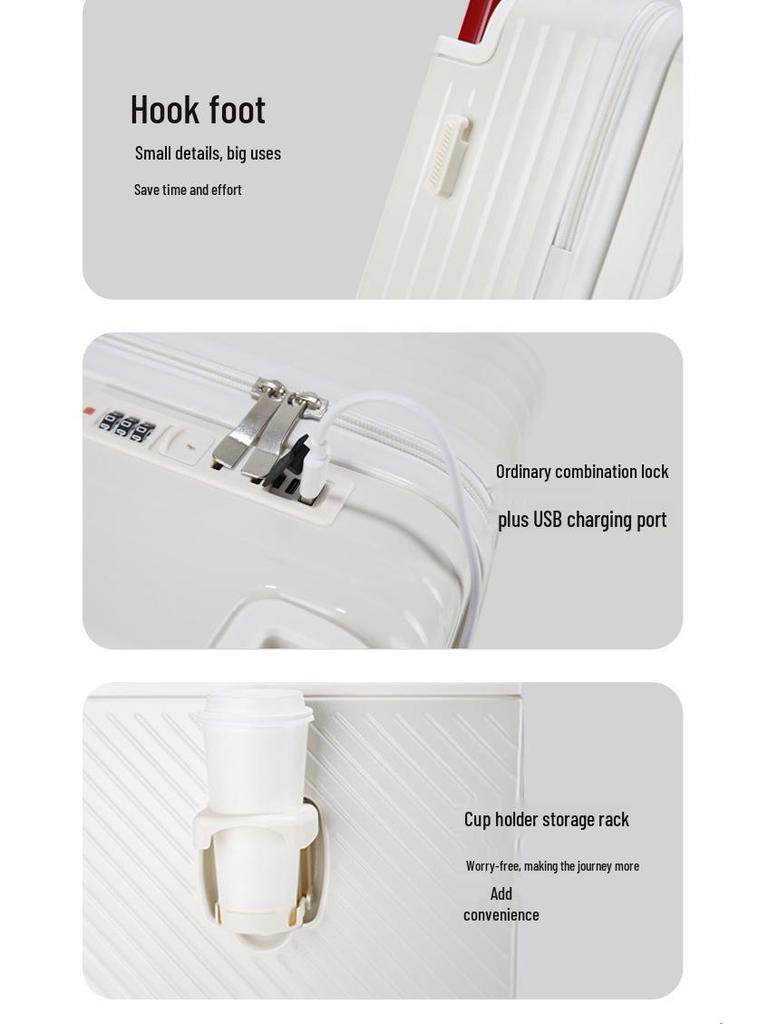 20" Wide Drawbar Carry-on Suitcase with Universal Wheels, Drop-resistant, Travel Combo Lock, High-Value for Students