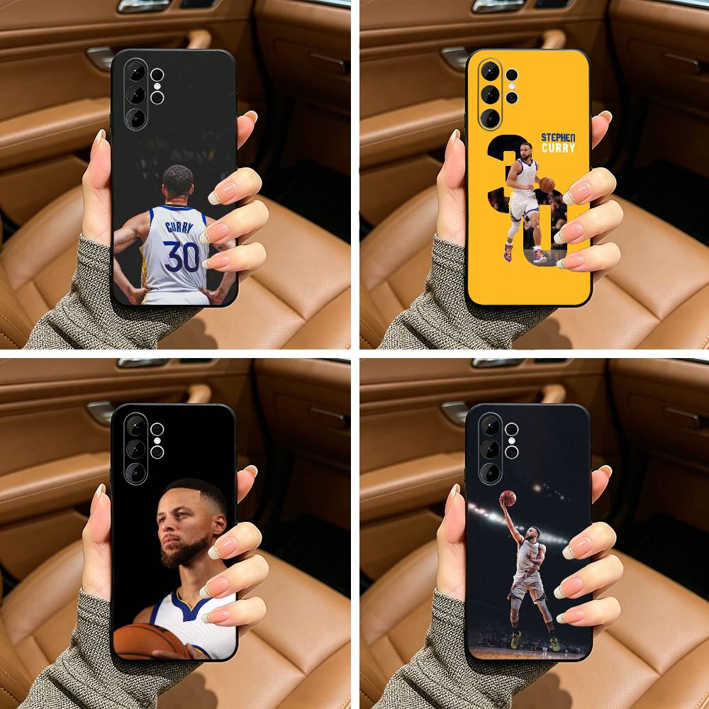 30 Stephen- C-Curry Black Soft Silicone Phone Case for Samsung Ultra S25, S24, S21, S22, S23, S30, Plus, FE, Lite