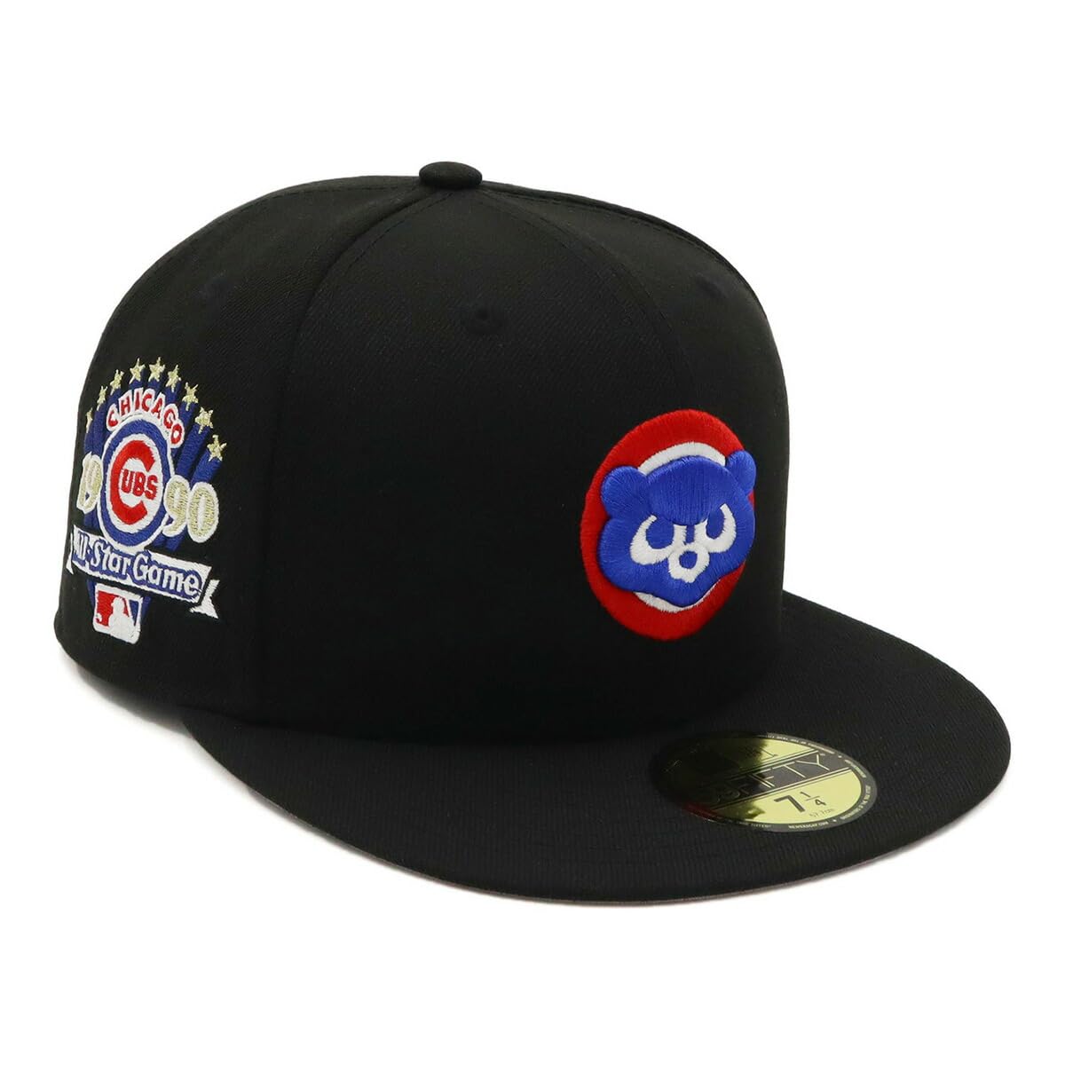 

New Era 59FIFTY Cap MLB Chicago CUB Side Patch Under ONSPOTZ and Side Flat Summer Sun UV Cool Various Styles (14562010, NER35C7098), Cubs, Black,