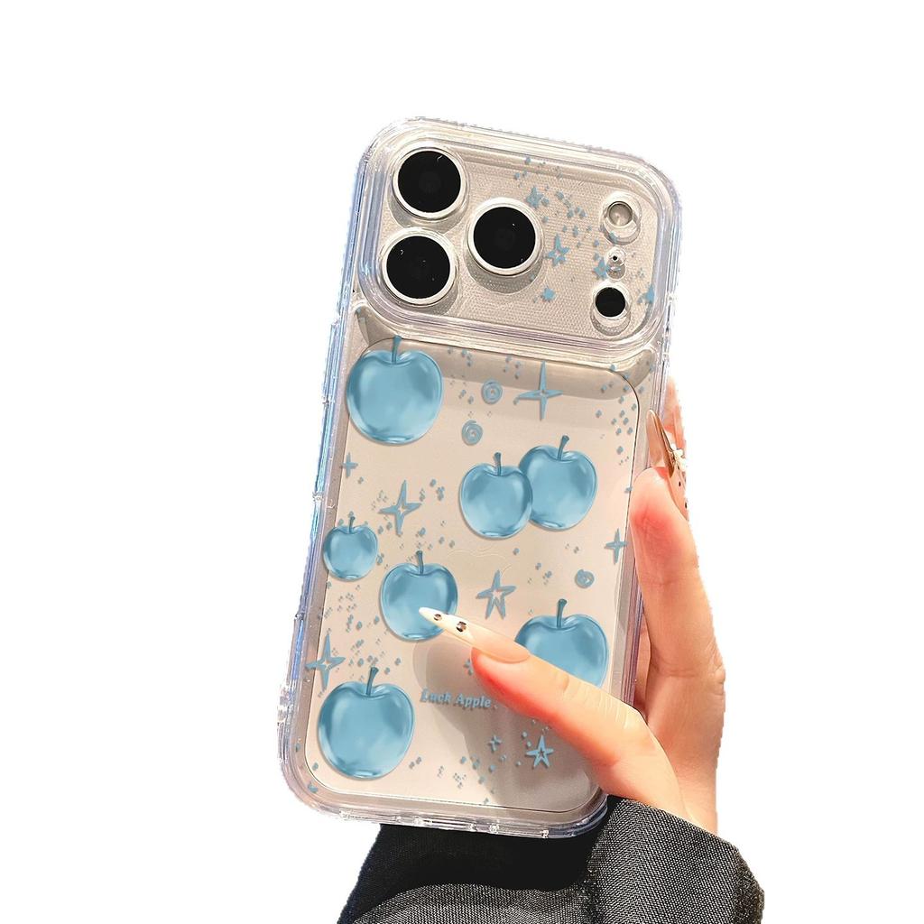 Applicable to iphone17pm blue iPhone case 16pro transparent 15/14 small fresh 13 Apple 12 soft case