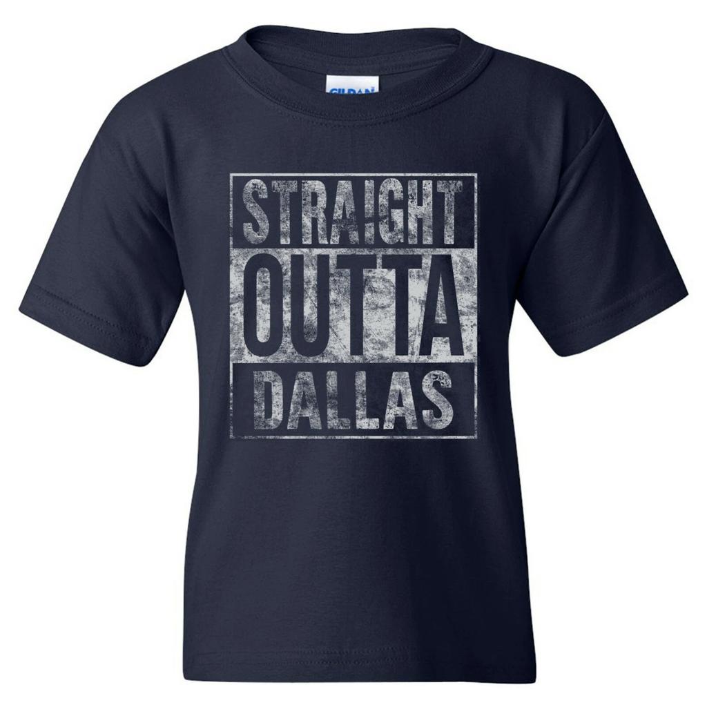 Straight Outta Dallas - Football Youth T Shirt - Navy