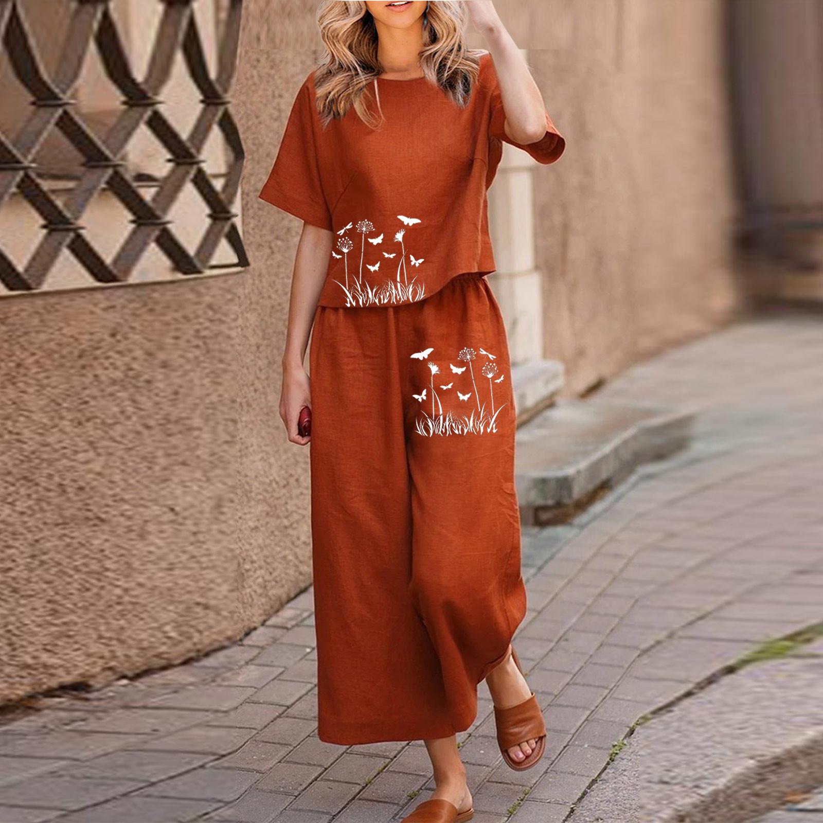 

Женская повседневная пуловерная рубашка с длинным и коротким рукавом с круглым вырезом, повседневный костюм с художественным ретро-принтом L оранжевый