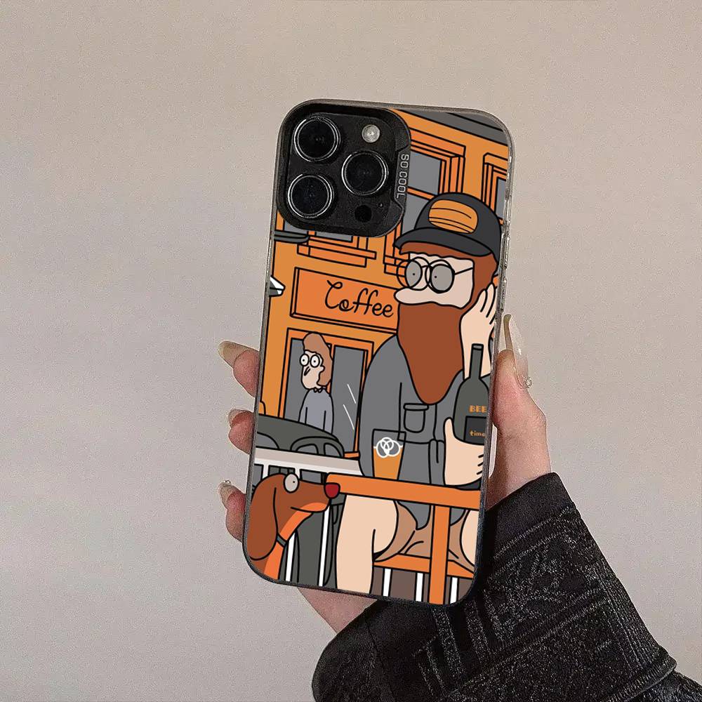 Deluxe Cartoon Man Phone Case For iPhone 17 16 15 14 13 12 11 XS XR X Pro Max Plus Colored Silver Plated Cover