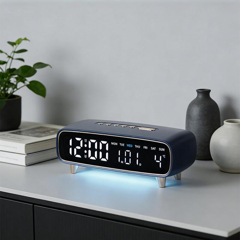 LED Digitaler Wecker Sprachsteuerung Temperatur Datum Wochentag Anzeige Timer Helligkeitseinstellung Elektronische Tischuhr Mit Umgebungslicht 12/24H