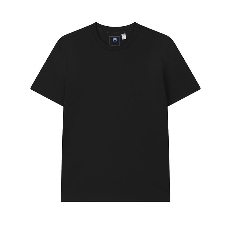 Fila Lifestyle Breathable Stretchy Casual Daily Commuting Versatile Minimalist Regular Knit Short Sleeve T-Shirt Men Tops Black F11M522117FBK